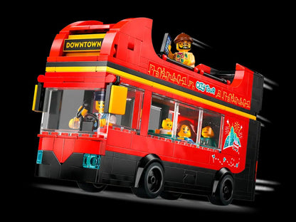 City Red Double-Decker Sightseeing Bus