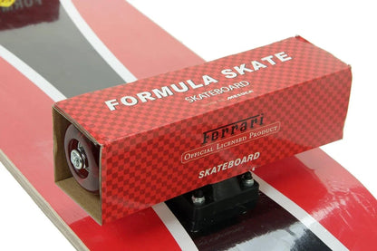 Ferrari Formula Skate skateboard package box with black skateboard and wheels