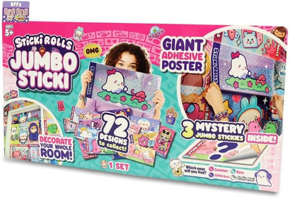 Giant adhesive poster stickers box with 3 mystery jumbo stickers inside