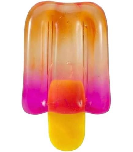 Nice-Sicle squishy popsicle: orange-to-pink translucent top over yellow stick