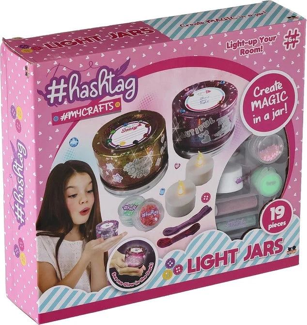 Light jar craft kit box, #hashtag artwork with 19 pieces and create magic theme