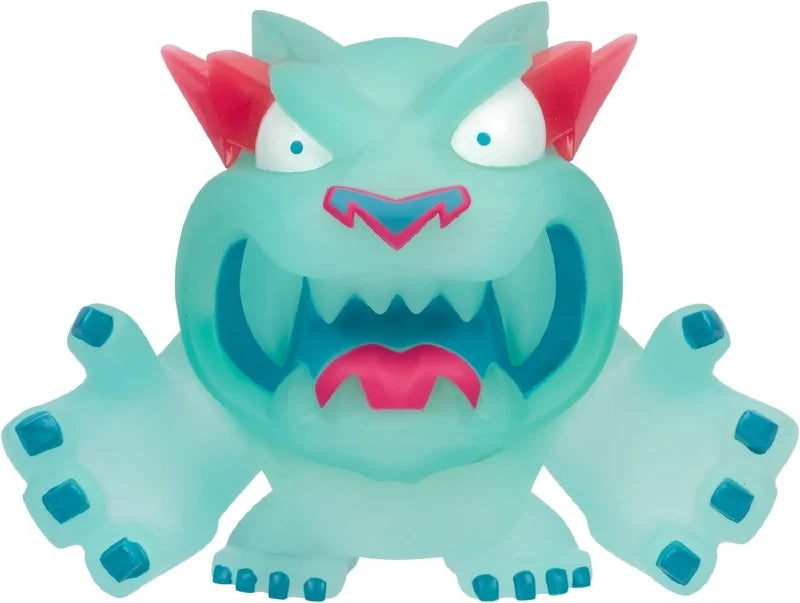 Glow panther vinyl figure, teal with red ears and snarling mouth