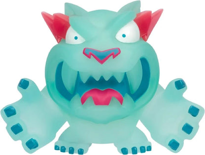 Glow panther vinyl figure, teal with red ears and snarling mouth