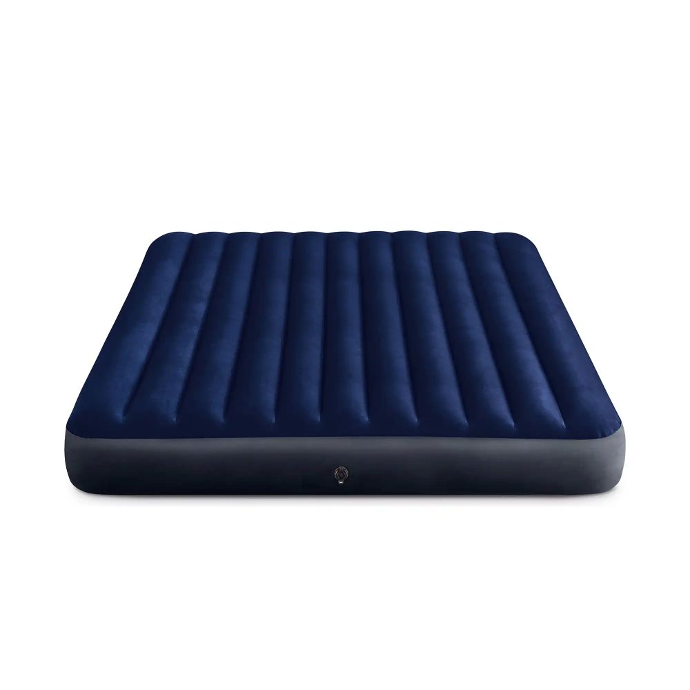 King airbed with navy ribbed top and dark perimeter base