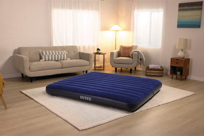 Intex king airbed with navy inflatable mattress and dark border