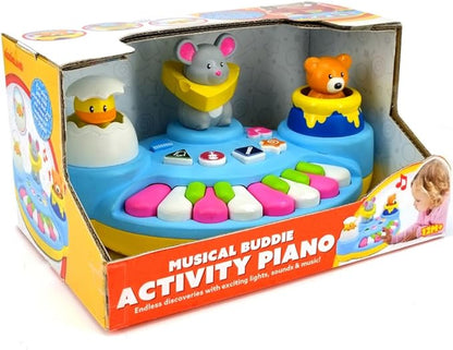 Activity Piano: Musical Buddies - Interactive Sounds Toy, Colorful Animal Themed, Musical Instruments, Pop-Up Animals