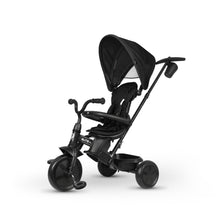 Black 3-wheel tricycle stroller with canopy and padded seat