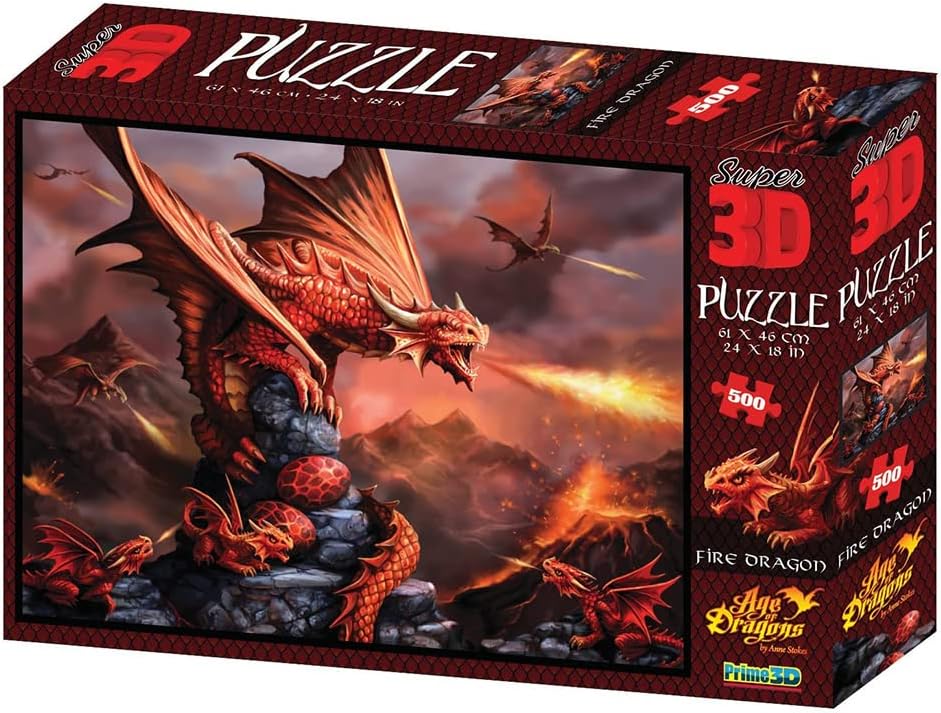 Prime 3D Anne Stokes Fire Dragon Puzzle The Toy Store - Toys