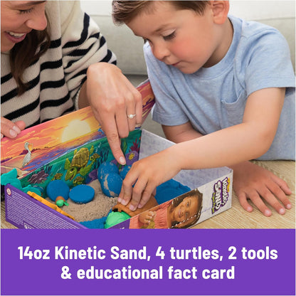 Kinetic Sand, Project Planet Turtle Beach, 14oz Play Sand, Tools & Molds