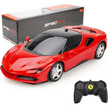 Red RC sports car model, Ferrari SF90 Stradale 1:24, with remote