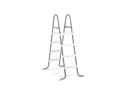 Pool ladder standing with curved handles, two side rails, four white steps, 122 cm