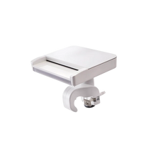 White LED waterfall fountain nozzle with mounting arm and angled spout
