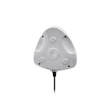 Magnetic LED pool light with white triangular housing, cable, and mounting pins
