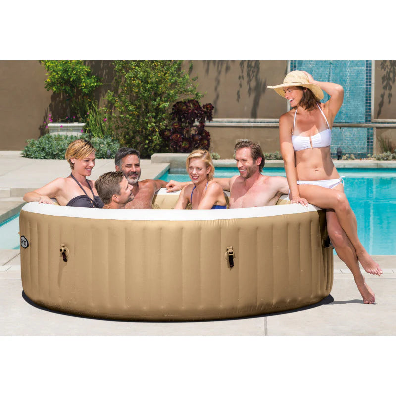 PureSpa 6 Person Bubble Massage Inflatable Hot Tub