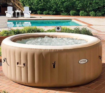 PureSpa 6 Person Bubble Massage Inflatable Hot Tub
