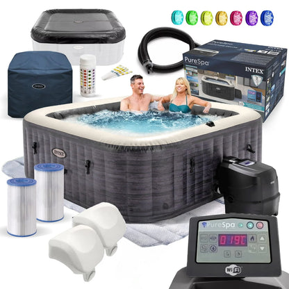 Inflatable garden SPA Hydromassage PureSpa Greystone WI-FI jacuzzi LED