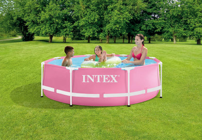 Pink Metal Frame Pool Age 6+ | Kids Outdoor Swimming Pool | Durable Frame Pool