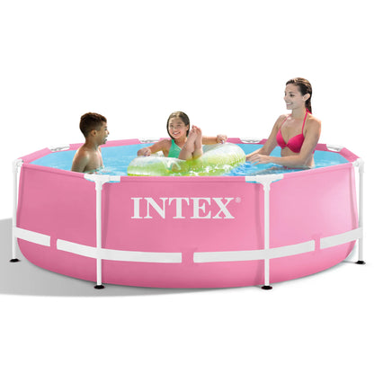 Pink Metal Frame Pool Age 6+ | Kids Outdoor Swimming Pool | Durable Frame Pool