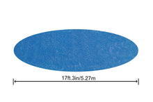 Round blue solar pool cover, 5.27m diameter