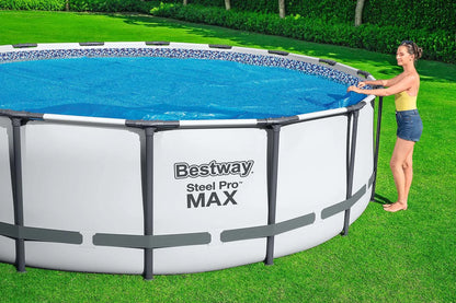 PE solar pool cover Ø 356 cm, blue, round