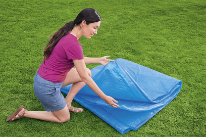 PE solar pool cover Ø 356 cm, blue, round