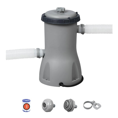 Pool filter pump 800 GPH with hose fittings and included adapters