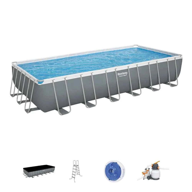 Power Steel Rectangular Pool Set 7.3m x 3.6m x 1.3m