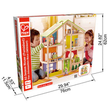 Wooden 4 Seasons Dollhouse with Furniture