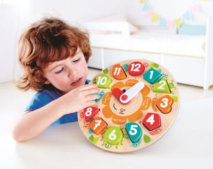 Wooden Chunky Clock Educational Puzzle - 13pcs