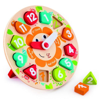 Wooden Chunky Clock Educational Puzzle - 13pcs