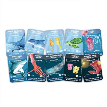 Ocean life jigsaw puzzle pieces with ocean animals like whales, seahorses, turtles, jellyfish