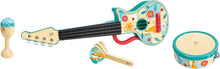4-in-1 percussion set with ukulele, tambourine, drum and maracas