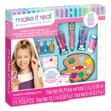 Make it Real Work of Art Cosmetic Set box with rainbow makeup palette and tubes