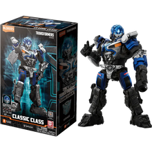 Transformers Mirage CC3 Baufigur mit Zubehör, blau-grauer Roboter im Karton