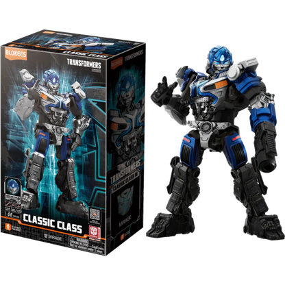 Transformers Mirage CC3 Baufigur mit Zubehör, blau-grauer Roboter im Karton