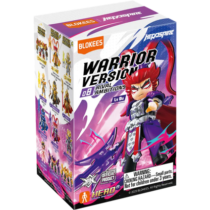HeroSpire Rival Ambitions blind box with warrior figure on illustrated box front