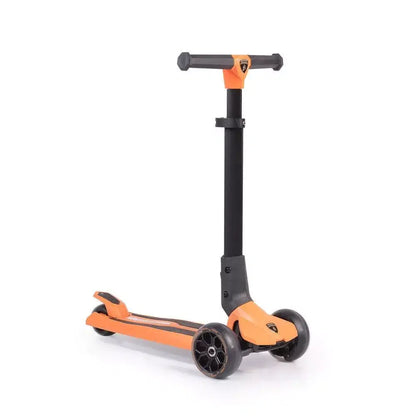 Lamborghini foldable scooter with orange deck, black handle and wheels