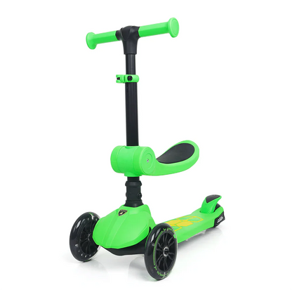Kicknroll Lamborghini License 2 IN 1 Foldable Kick Sccoter with Glowing Deck and Flash Wheels-GREEN kick scooter for kids — outdoor folding scooter available in Lebanon