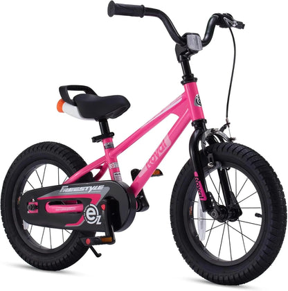 Easy Freestyle 12" bicycle: pink frame with black seat and handlebars