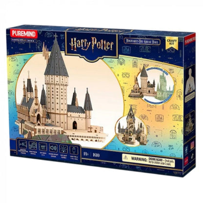 Harry Potter 3D diorama craft kit box with castle artwork labeled 1610