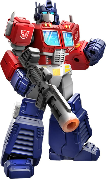 Transformers Galaxy Version 01 Roll Out: roter, blauer Roboter im Ganzkörper-Detail