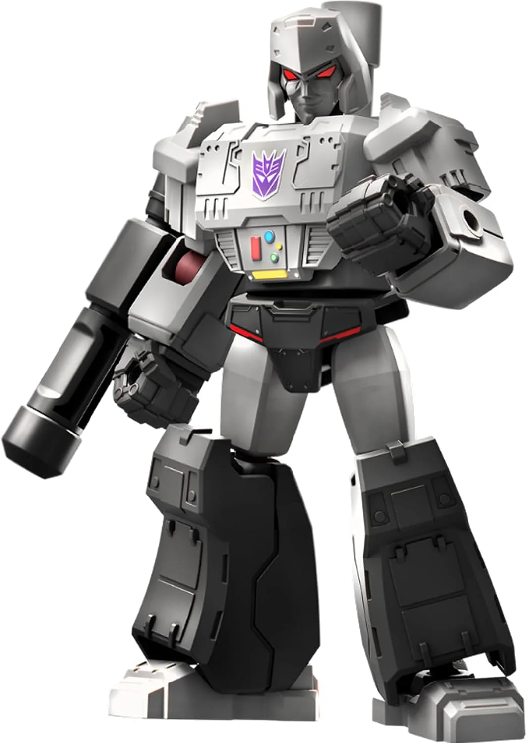 Transformers Galaxy Version 01 Roll Out: weiß-grauer Roboter mit rotem Augen-LED und Schulterpanzer