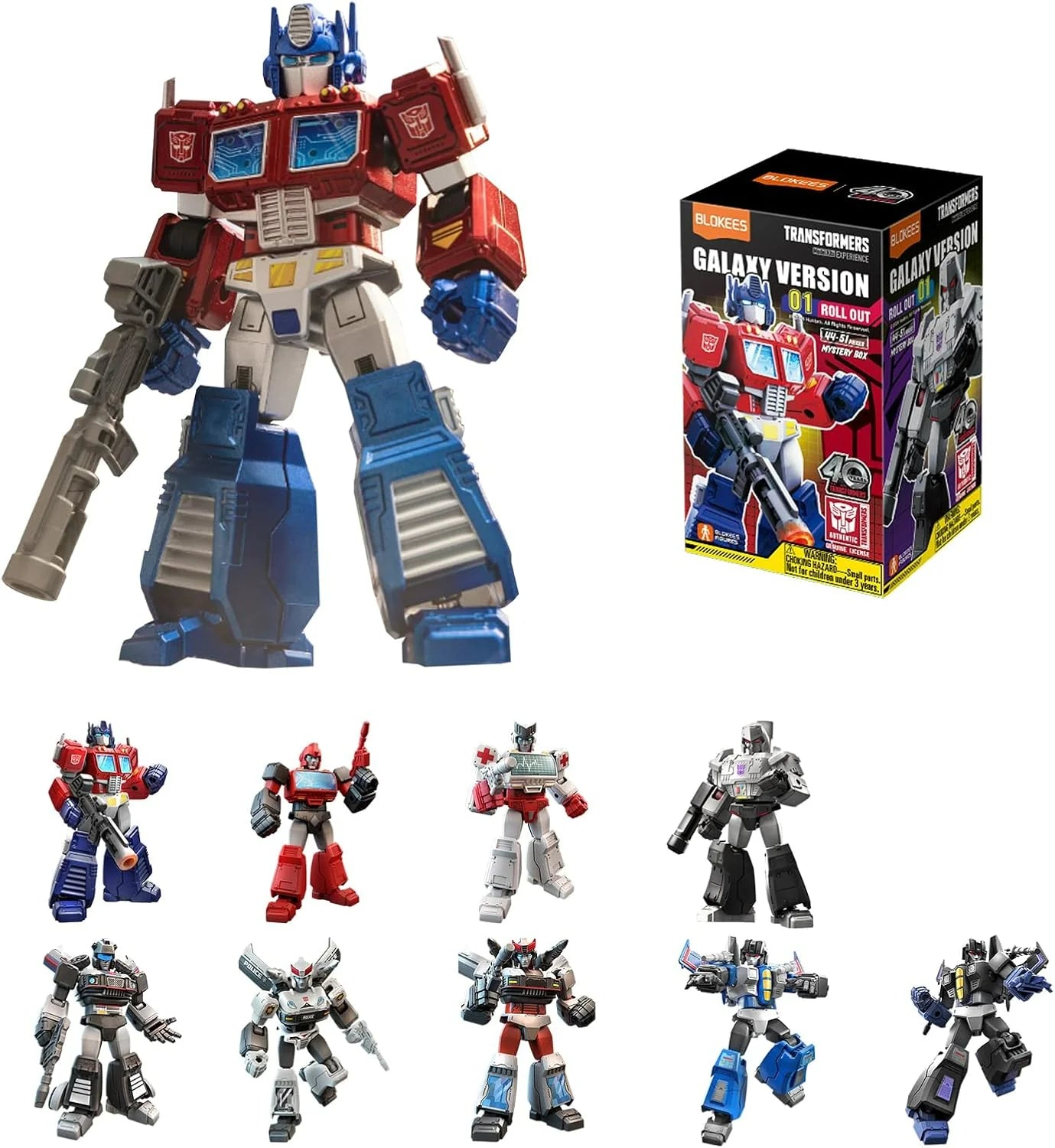 Transformers Galaxy Version 01 Roll Out Bauset-Box mit Roboterfigur von Blokees