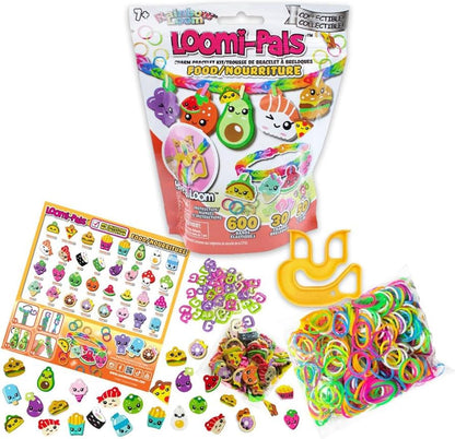 Loomi-Pals collectible food bracelet kit with elastic bands and charm pieces