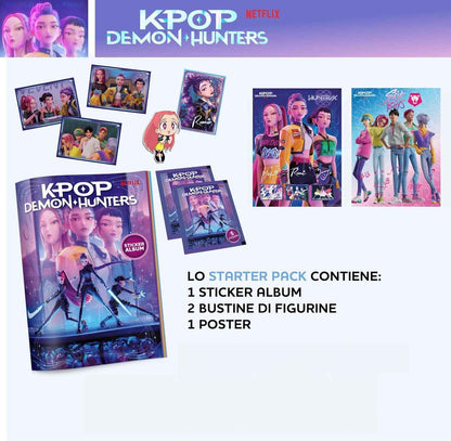 K-Pop Demon Hunters Starter Pack – Sticker Album + 2 Figure Bags