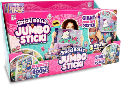 Jumbo Stickies giant adhesive poster sticker set box, colorful characters