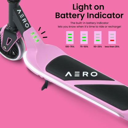 G6 Kids E-Scooter, pink: Batterieanzeige am Lenkschaft