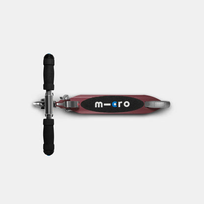 Sprite LED Autumn Red scooter deck, m-cro logo panel and front kick wheel