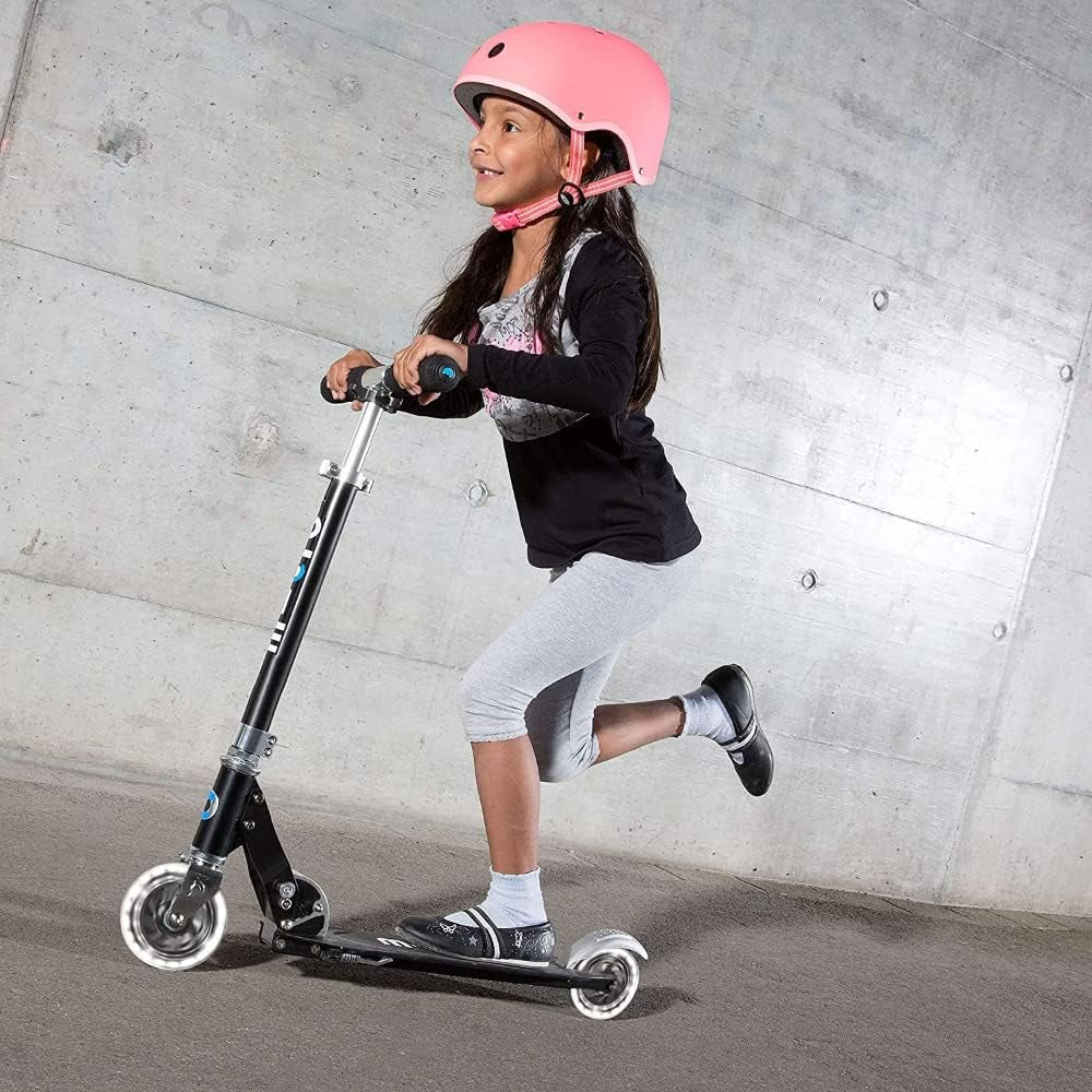 Micro Sprite Led Black kick scooter for kids — outdoor folding scooter available in Lebanon