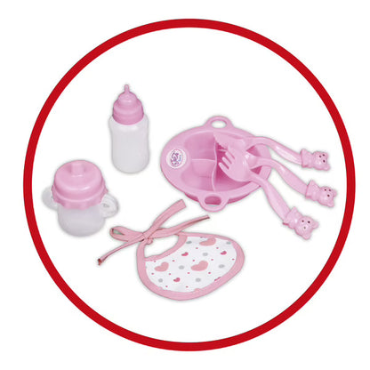 Baby doll set with 4 accessories
